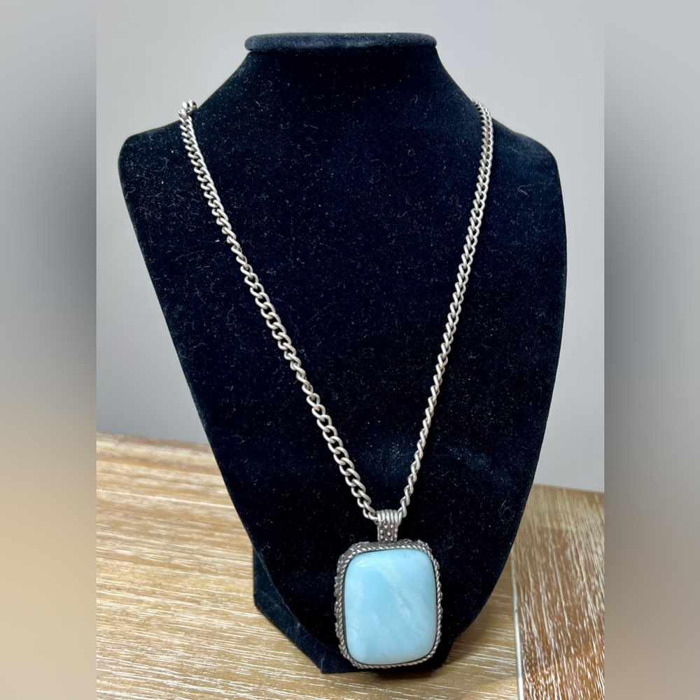 Lucky Brand Reversible Peace Flower Power Faux Turquoise Necklace Pendant